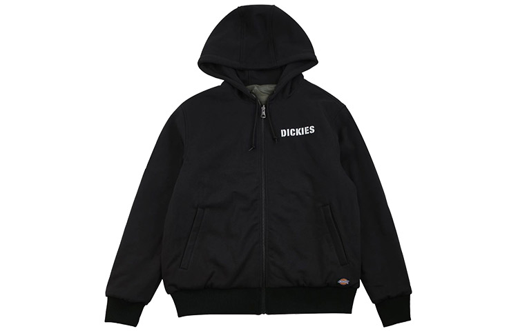 Dickies Reversible Back Logo Print Loose Fit Hoodie Jacket Black () DK008014B32