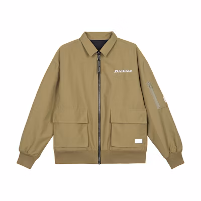 Dickies Reversible Embroidered Logo Workwear Jacket Linen Beige DK007401A93