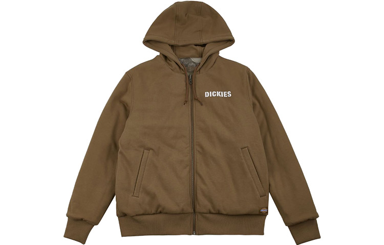 Dickies Reversible Padded Jacket Camel with Back Logo Print Long Sleeve DK008014B30