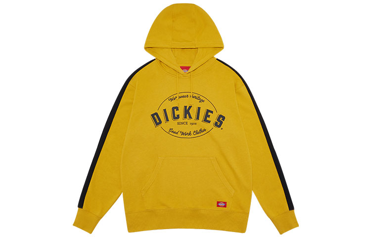 Dickies Side-Stripe Logo Print Hoodie Unisex Mustard Yellow DK009585C01