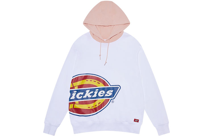 Dickies Side Logo Print Colorblock Hoodie Unisex White/Pink DK009594C22