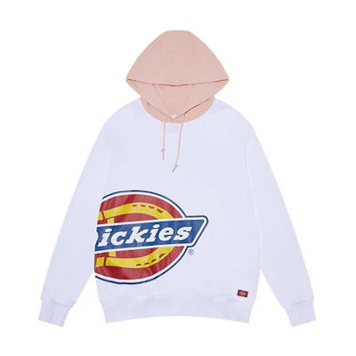 Dickies Side Logo Print Colorblock Hoodie Unisex White/Pink DK009594C22