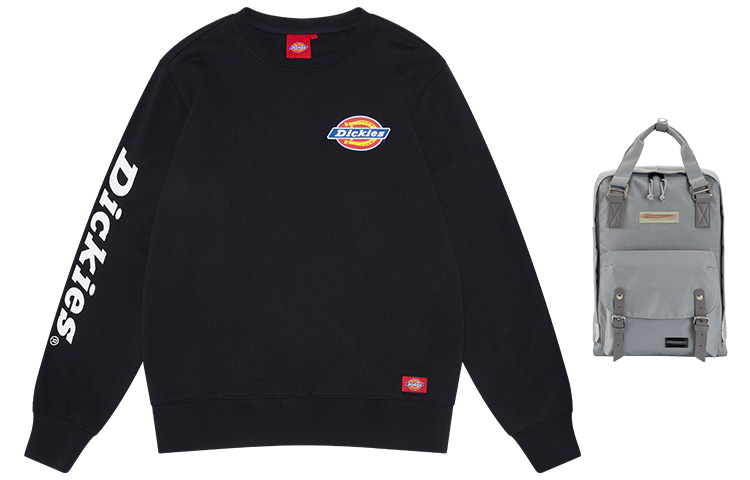 Dickies Side Logo Print Crewneck Sweatshirt Unisex Black DK008148BLKLH