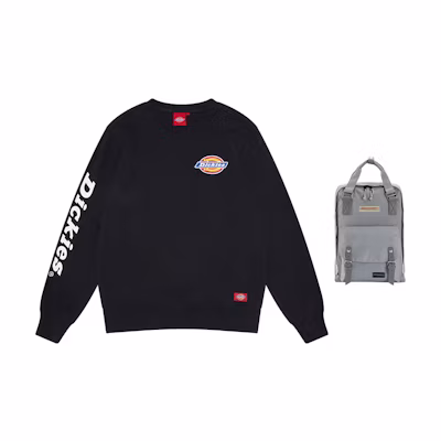 Dickies Side Logo Print Crewneck Sweatshirt Unisex Black DK008148BLKLH