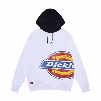Dickies Side Logo Printed Colorblock Hoodie Unisex - White DK009594C4D
