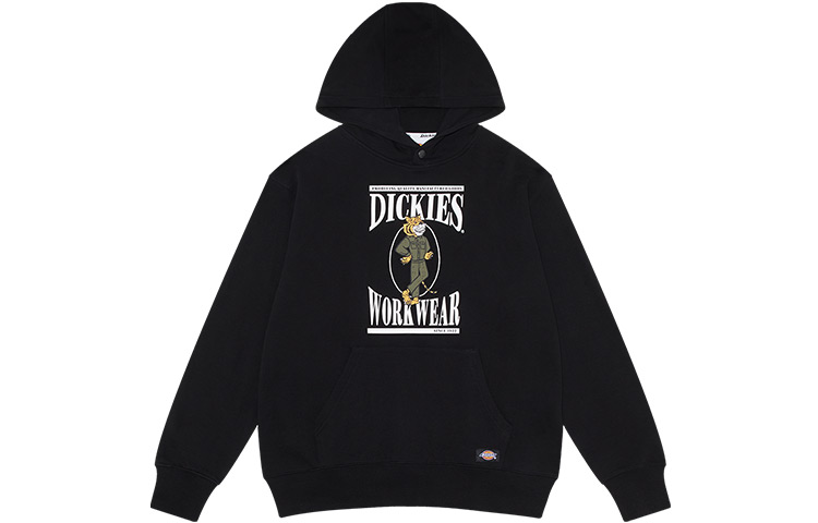 Dickies Small Tiger Print Hoodie Unisex Black DK010124BLK