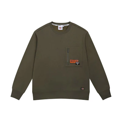 Dickies Solid Color Crewneck Long Sleeve Sweatshirt Military Green () DK010959MGR