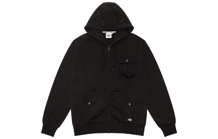 Dickies Solid Color Pocket Hoodie Jacket Black DK009444BLK