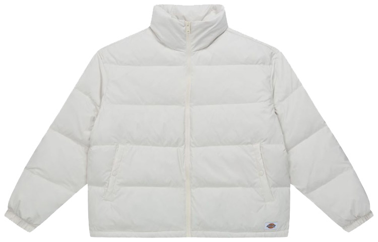 Dickies Solid Color Stand Collar Zip Jacket Unisex Off-White DK010917C10