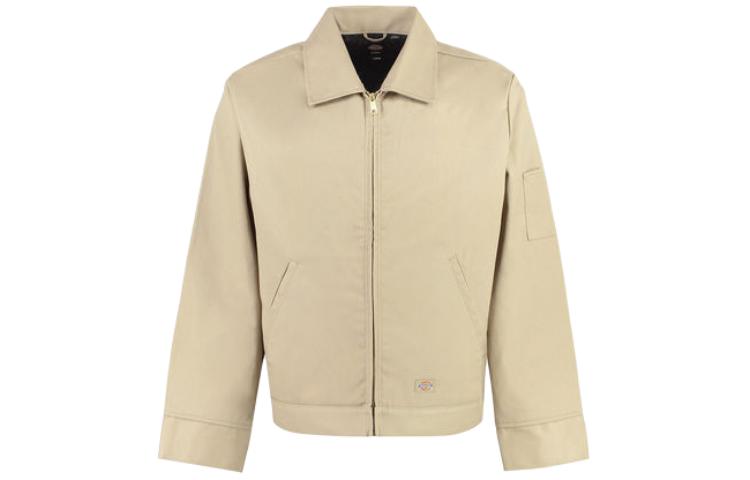 Dickies Solid Color Zip-Up Collared Jacket Beige () DK0A4XK4KHK1