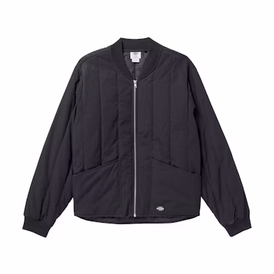 Dickies Solid Logo Baseball Collar Zip-Up Jacket Black DK0A4YVJ-BLK1
