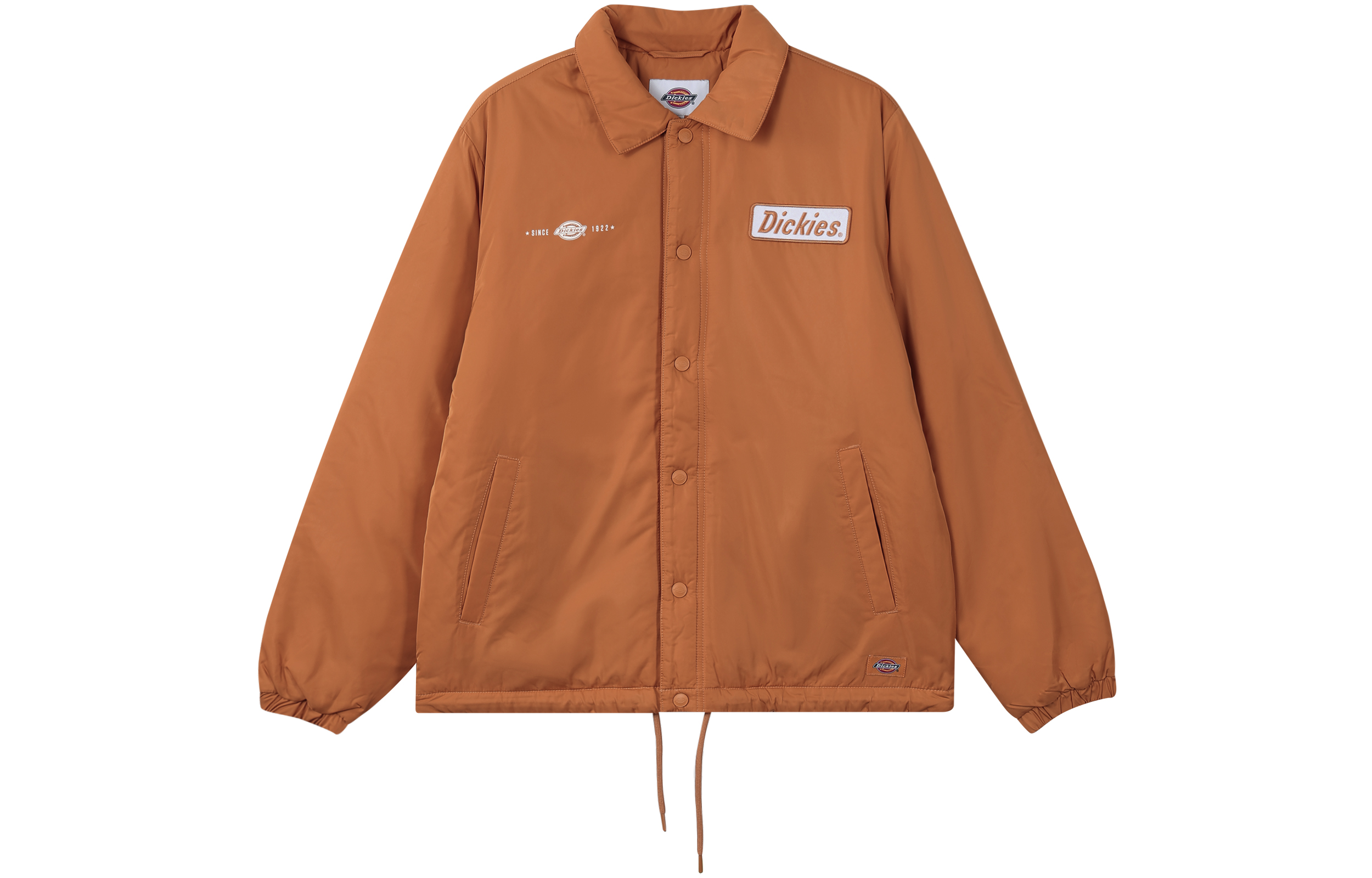 Dickies Solid Logo Patch Collared Button-Up Jacket Brown DK009440-C05