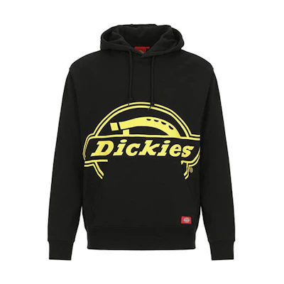 Dickies SS21 Logo Print Cotton Drawstring Hoodie Unisex Black DK008877BLK
