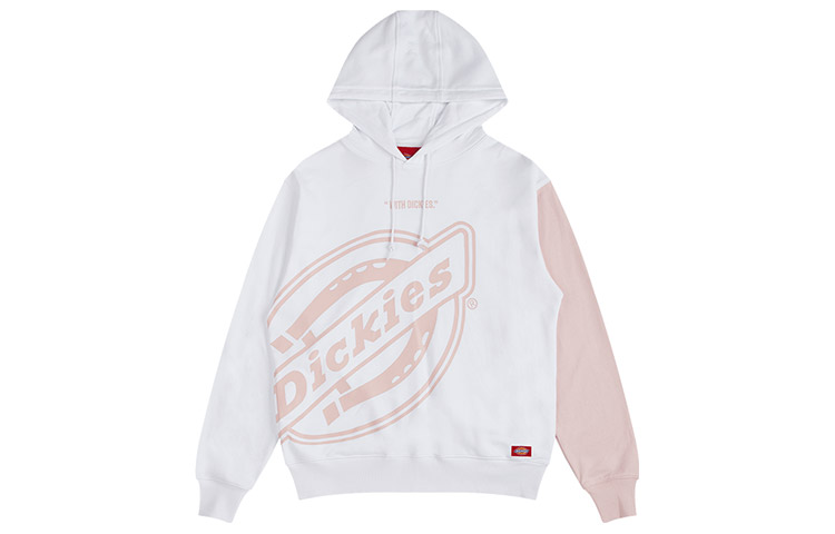 Dickies SS21 Slant Logo Hoodie Unisex White Pink DK008873B90