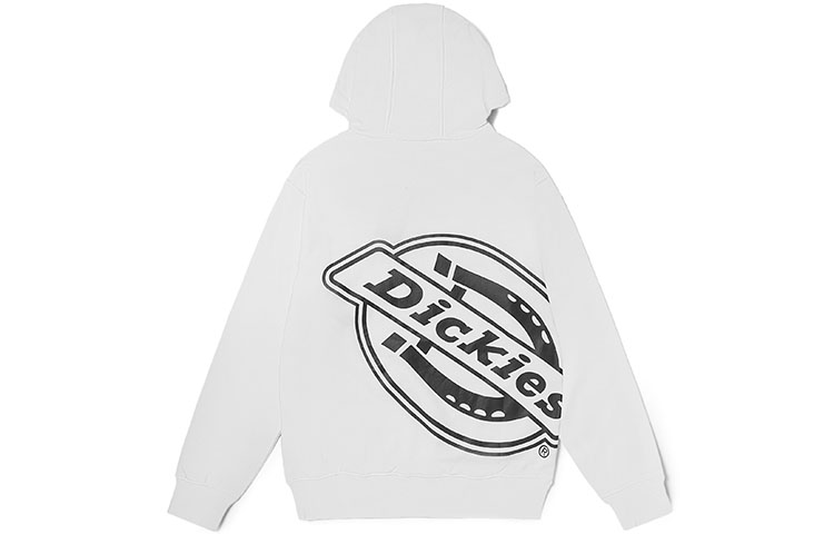 Dickies SS22 White Hoodie with Back Logo Print Unisex Pullover Design DK010560C4D