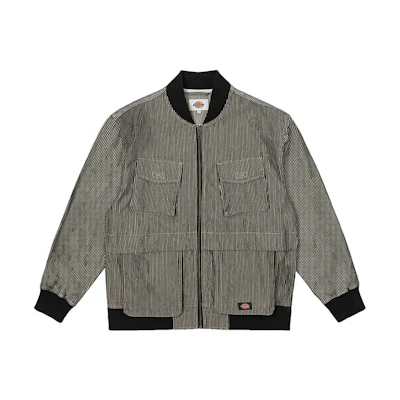 Dickies Striped Stand Collar Jacket Black/Multi-Pocket Casual Design DK010931D97