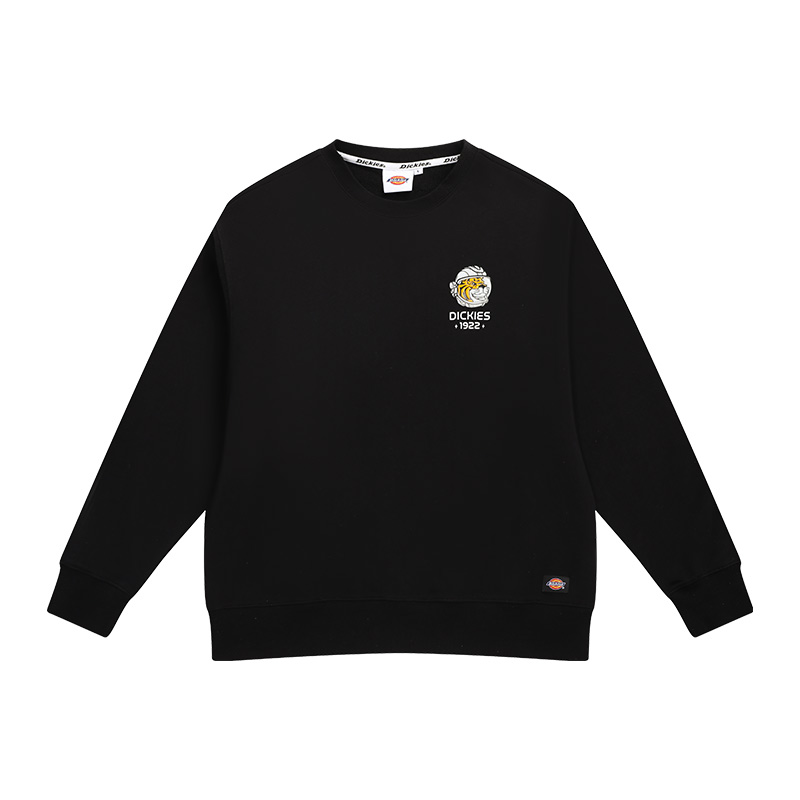 Dickies Tiger Embroidered Crewneck Sweatshirt Unisex Black DK011039BLK
