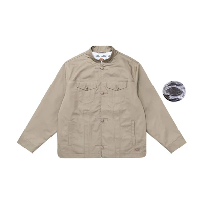 Dickies Tiger Year Button Workwear Badge Jacket Unisex Sand Color DK009710CH1LH