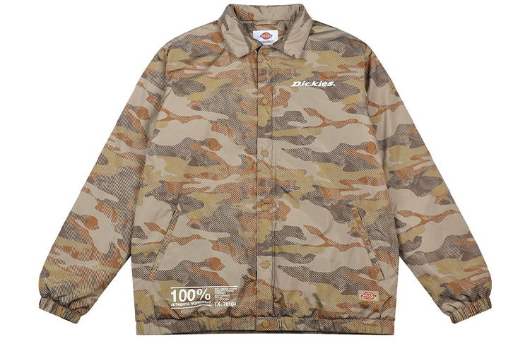 Dickies Twill Camo Logo Print Coach Jacket Brass Yellow DK008008B30