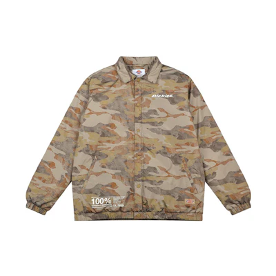 Dickies Twill Camo Logo Print Coach Jacket Brass Yellow DK008008B30
