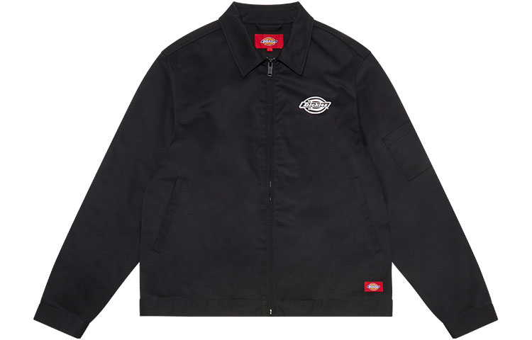 Dickies Twill Logo Print Long Sleeve Jacket Unisex Black DK009546BLK