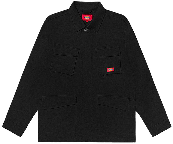dickies-twill-multi-pocket-casual-loose-jacket-unisex-black-dk-010338-blk