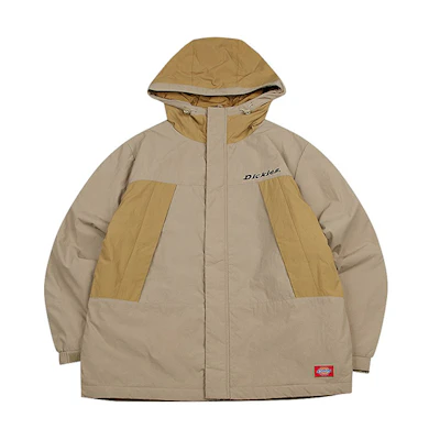 Dickies Two-Tone Hooded Puffer Jacket Sand Color DK008136CH1