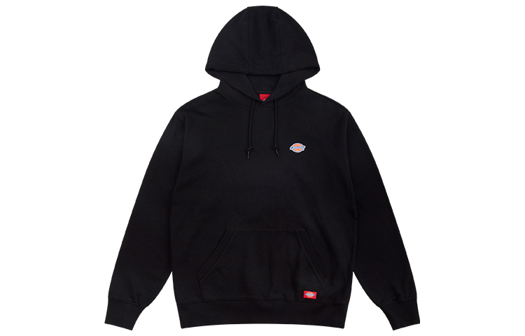 Dickies Unisex Black Logo Badge Cotton Fleece Hoodie DK008874BLK
