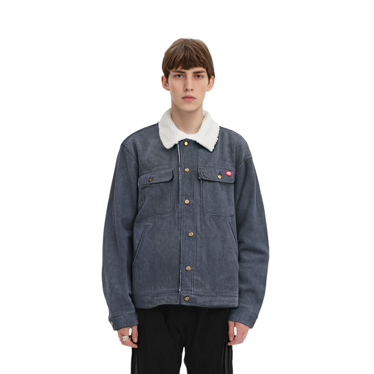 Shop Dickies Unisex Cement Gray Sherpa Fleece Casual Jacket DK012575-CN8