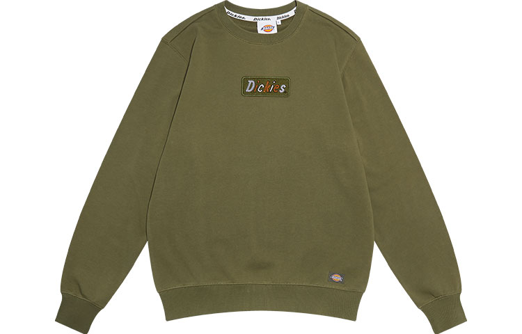 Dickies Unisex Embroidered Cotton Crewneck Sweatshirt Army Green DK009475MGR