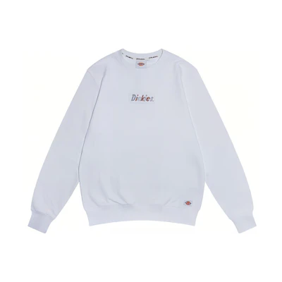Dickies Unisex Embroidered Logo Cotton Sweatshirt White DK009475C4D