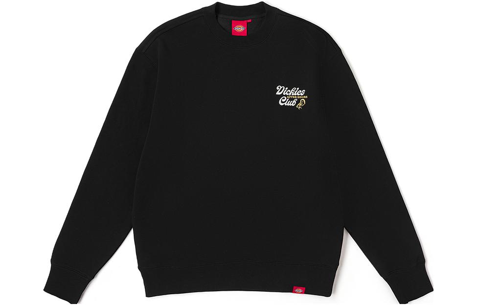 Dickies Unisex Embroidered Logo Crewneck Fleece Sweatshirt Asphalt Black DK012569-BLK