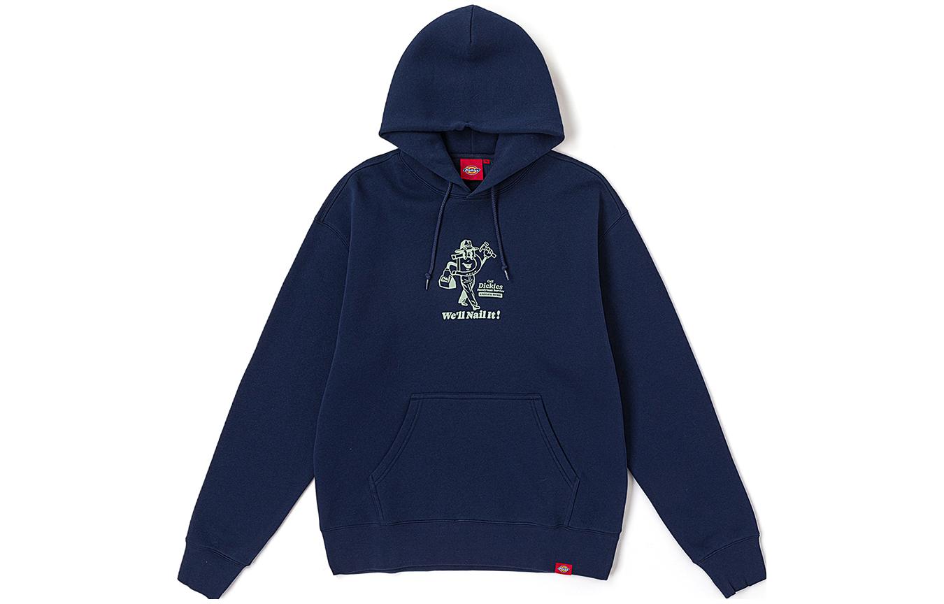 Dickies Unisex Fleece Lined Hoodie with Print in Dark Navy DK012572-B29