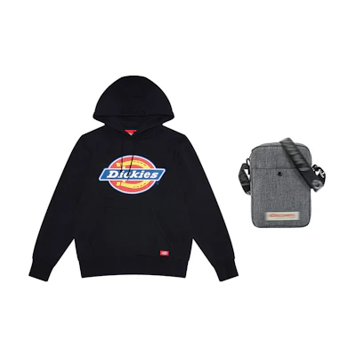 Dickies Unisex Pullover Hoodie with Logo Print + Bag Black DK007060BLKLH