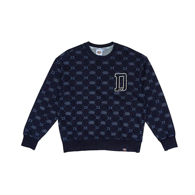 Dickies Unisex Washed Blue Solid Color Loose-Fit Long Sleeve Sweatshirt DK0A87KXF13