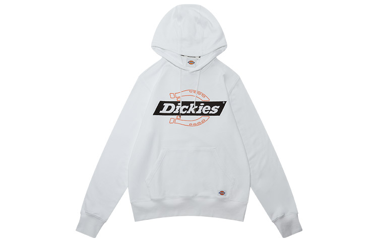 Dickies Unisex White Hoodie with Front Logo Print DK009471C4D