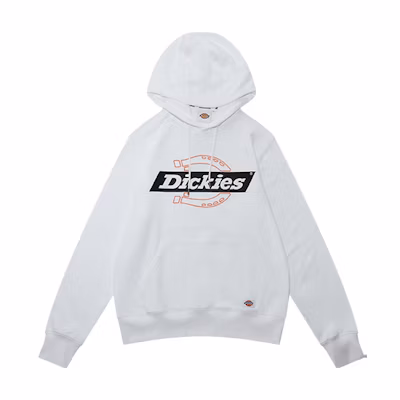 Dickies Unisex White Hoodie with Front Logo Print DK009471C4D