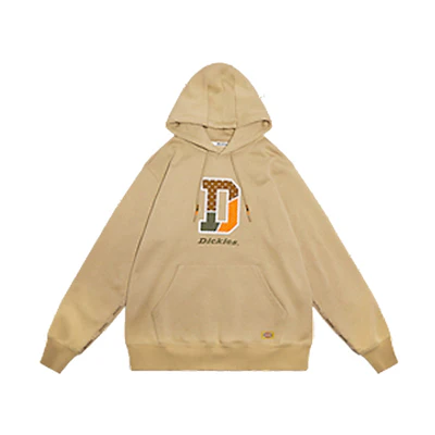 Dickies Wheat Hoodie with Embroidered Letter Print and Fleece Lining DK009469CH1