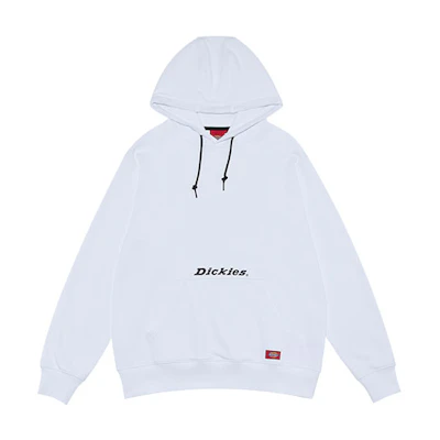 Dickies White Alphabet Print Fleece Hoodie Unisex Casual Wear DK009593C4D