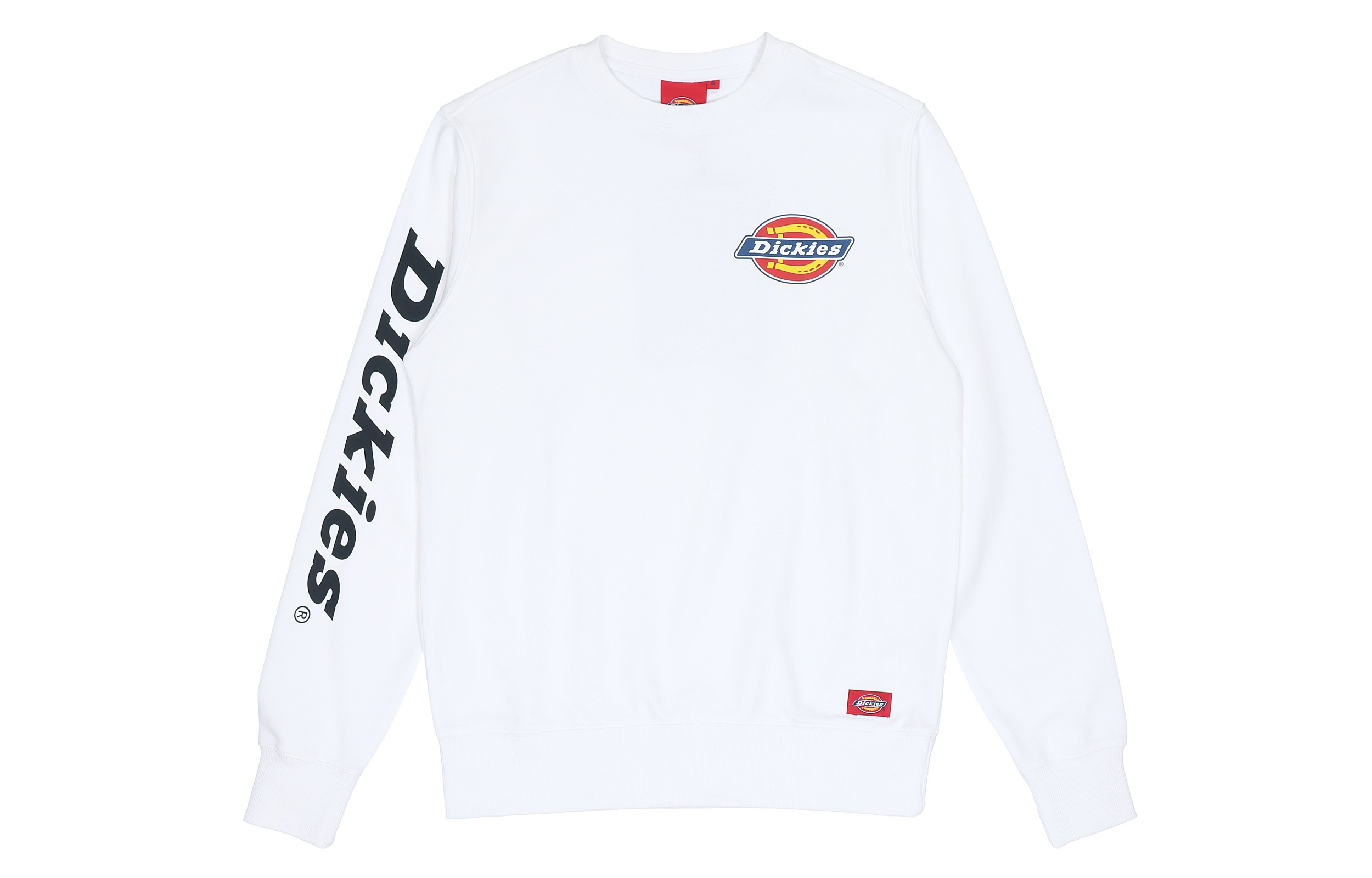 Dickies White Cotton Logo Print Crewneck Sweatshirt Unisex DK008148C4D