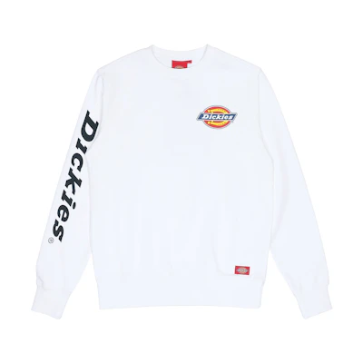 Dickies White Cotton Logo Print Crewneck Sweatshirt Unisex DK008148C4D