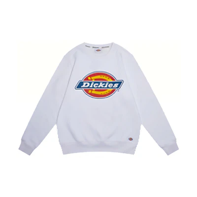 Dickies White Crewneck Sweatshirt with Letter Logo Print Casual Style DK009474-C4D