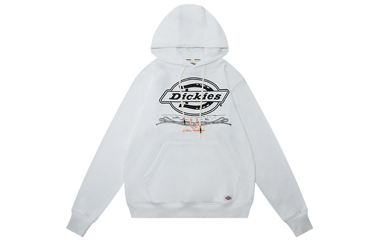 Dickies White Drawstring Hoodie with Front Logo Print DK009466C4D