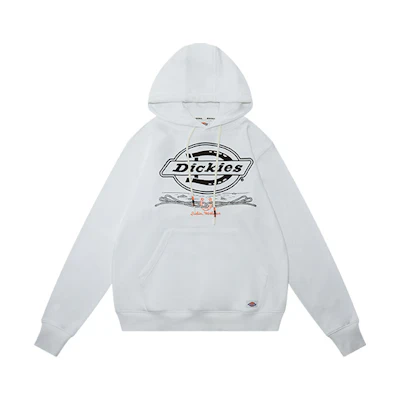 Dickies White Drawstring Hoodie with Front Logo Print DK009466C4D