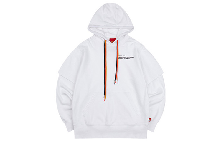 Dickies White Multicolor Drawstring Hoodie - Unisex Casual Loose Fit DK008229C4D