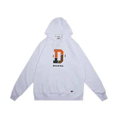 Dickies Winter Fleece Hoodie White Printed Sweatshirt DK009469C4D1