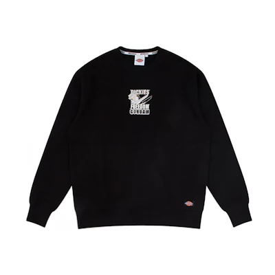 Dickies Gundam Collaboration Black Pullover Sweatshirt Unisex Casual Wear DK008468BLK