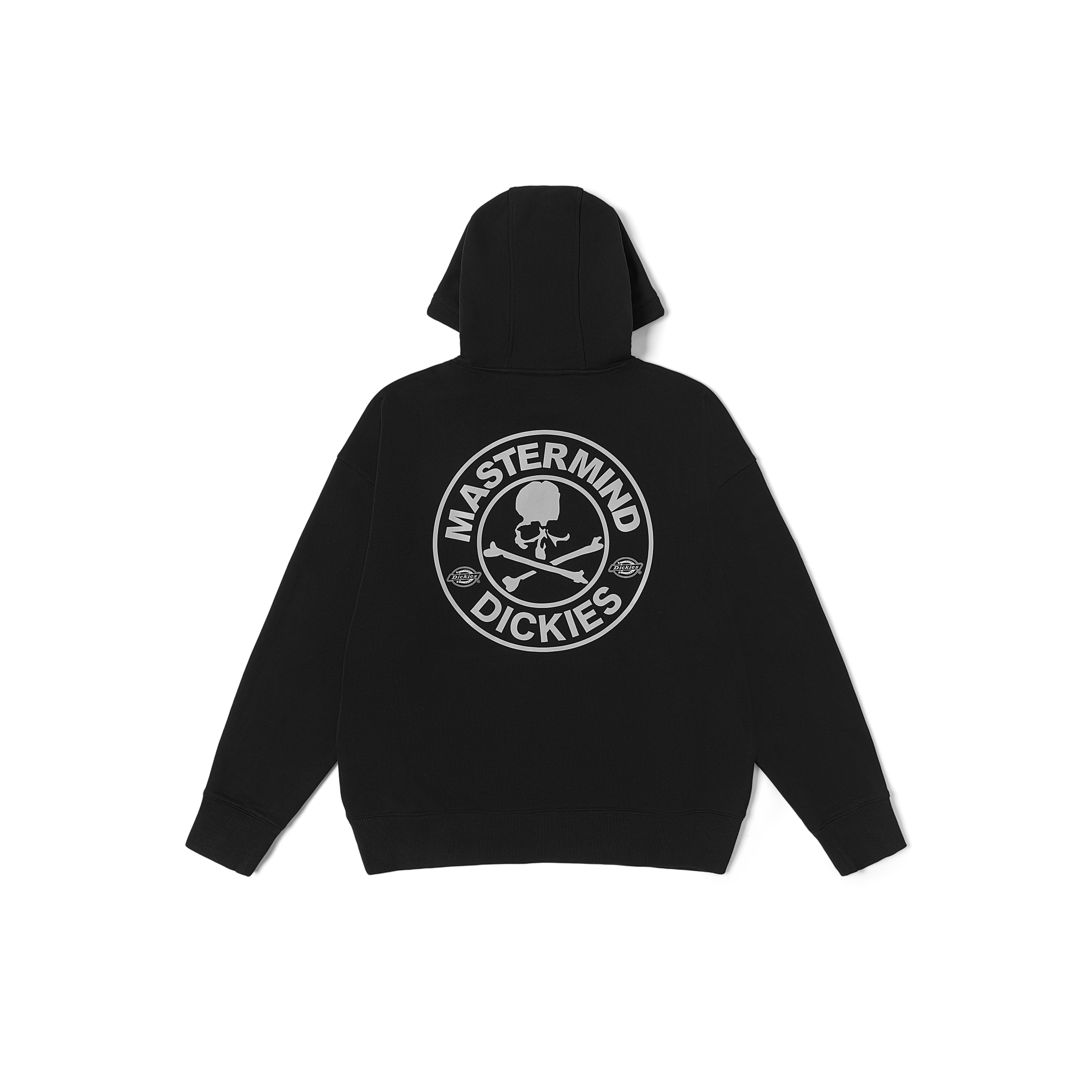 Lookbook Dickies x mastermind JAPAN SS23 黑色寬鬆版連帽衫 與標誌印花 時尚款式 DK011447BLK
