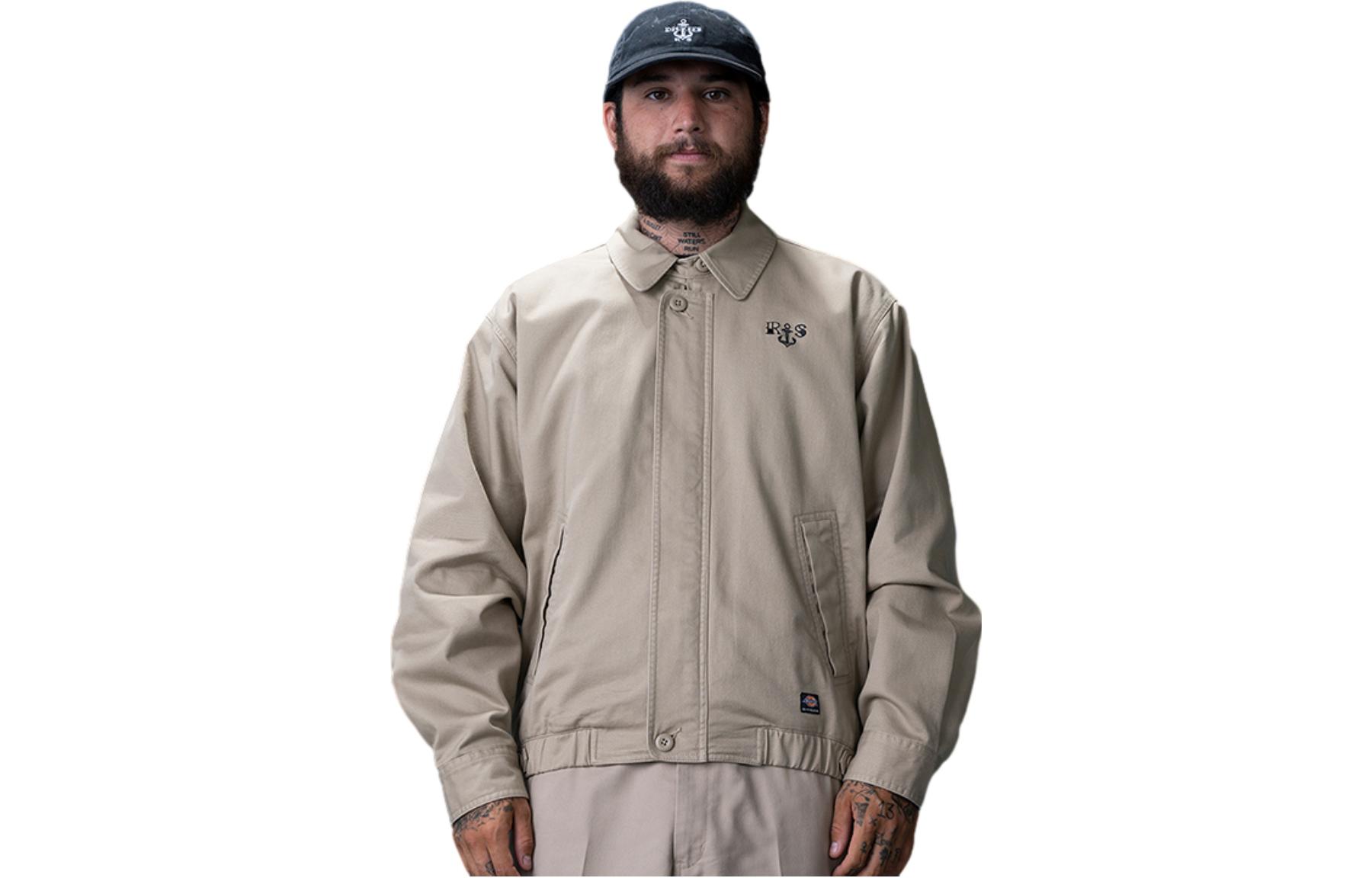 Shop Dickies x Ronnie Sandoval Solid Zip-Up Straight-Cut Jacket Collaboration DK011265