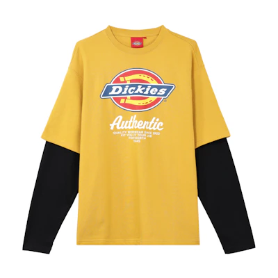 Dickies Yellow Cotton Layered Look Crewneck Casual Sweatshirt DK009592C011